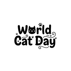 World Cat Day logo for feline holiday branding.