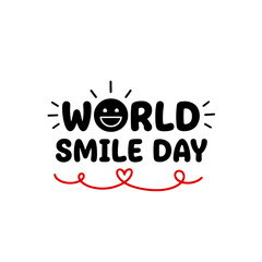 vector World Smile Day typography for happiness campaigns.