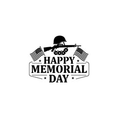 Black minimalist Memorial Day emblem for patriotic tribute