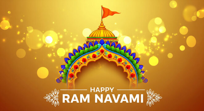 elegant jai shri ram navami occasion wallpaper design