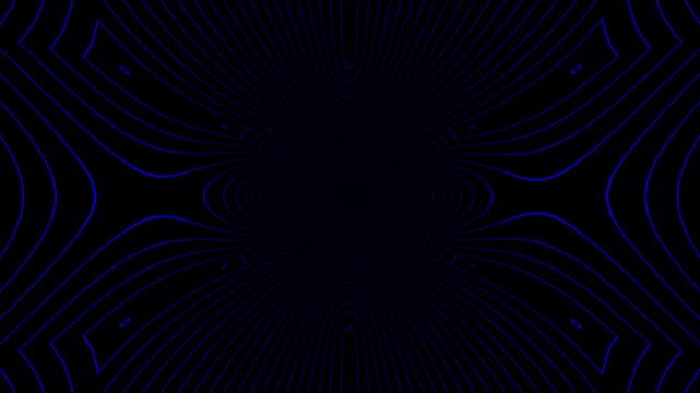 A dark blue video background with a mesmerizing pattern of swirling lines and shapes in a futuristic design video. Abstrack background