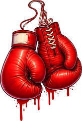 Rote Boxhandschuhe im Graffiti-Stil