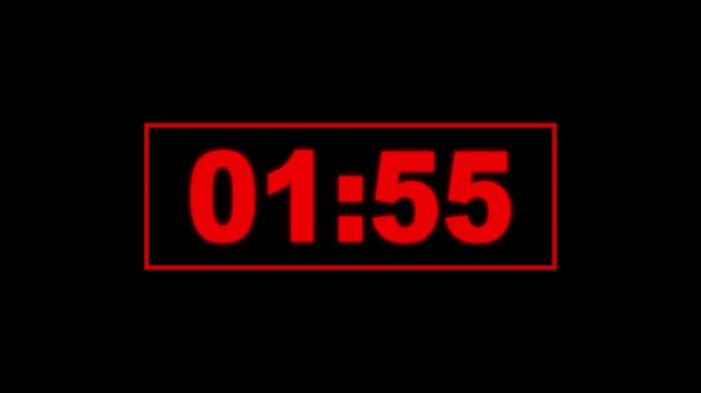 2 seconds timer countdown animation, countdown timer one minute animation from 120 to 0 countdown Two minute countdown timer animation with alpha channels, Motion graphics of countdown concept