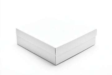 Obraz premium Blank white box on white surface with no markings or designs, suitable for various uses and contexts in simple settings