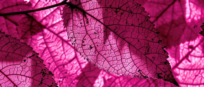 pink dark purple spring leaves drop on ground