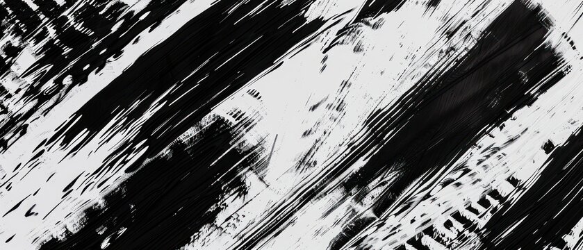 black and white abstract paint striped scratch splash background