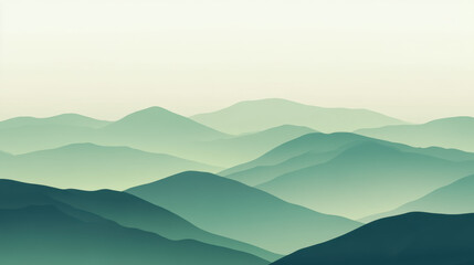 Soft Green Hills Panorama