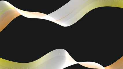 Abstract Black White and Yellow Line Pattern Vector Background Design