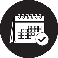 A calendar icon with a checkmark signifying completed tasks or confirmed appointments