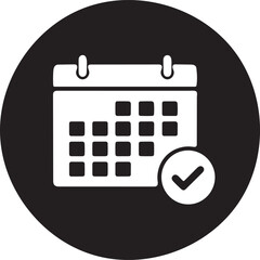 Successful scheduling: calendar icon with a checkmark indicating confirmed dates
