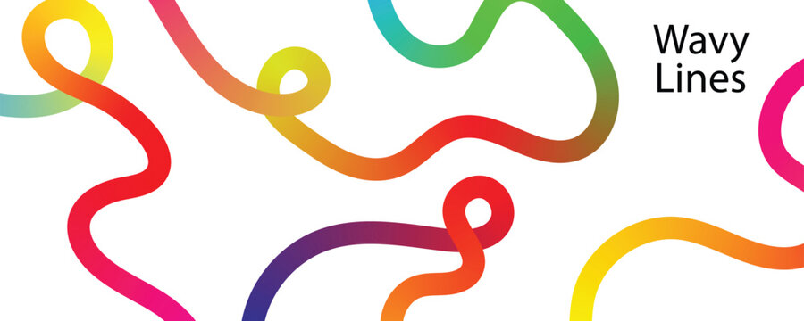 Colorful gradient line. abstract design with wavy. Wave Shape Flow Lines on White Background.