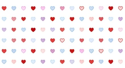 Obraz premium A colorful array of hearts in various shades and sizes