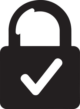Secure lock with checkmark icon