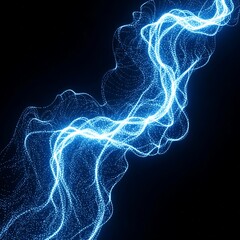 Abstract Blue Energy Flowing on Black Background - Dynamic Visual Representation.