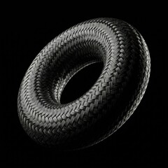 Black woven tire showcasing innovative design and craftsmanship
