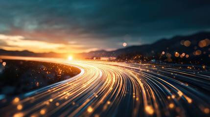 Obraz premium Exploring Digital Transformation: The Pathways to Business Success on a Blurred Highway of Change