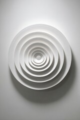 Concentric Circles White Wall Art