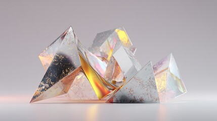 Abstract Geometric Composition Of Illuminated Shapes