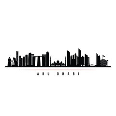 Obraz premium A striking black silhouette of abu dhabi s skyline with city name