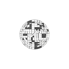 Abstract digital clock design on black background