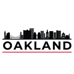 Fototapeta premium Oakland skyline graphic with city name prominently displayed below
