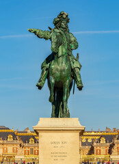 Obraz premium Monument to king Louis XIV at Versailles palace, Paris suburbs, France