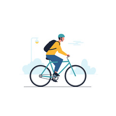 Fototapeta premium Cycling Action, Biker, Urban Environment, Illustration, Cityscape, Side View, Healthy Lifestyle Concept