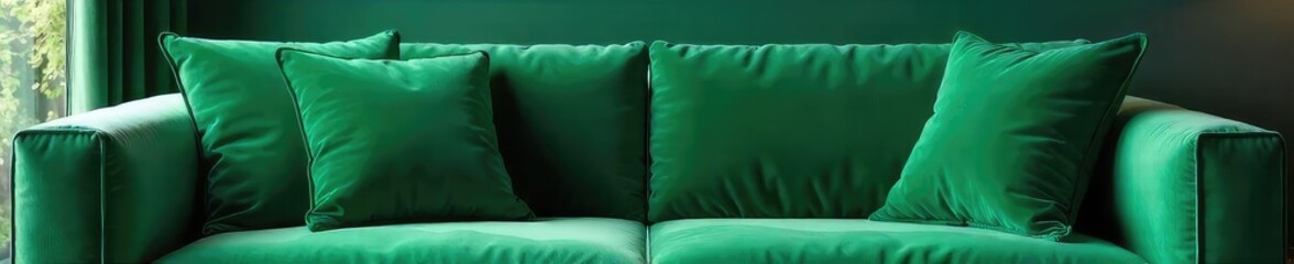Luxurious velvet cushion in rich emerald green, adding a touch of opulence to any living space Perfect for sofas, armchairs, or beds Stylish and comfortable , soft cushion, interior styling