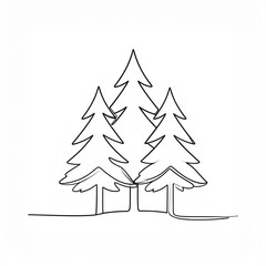 Obraz premium Hand drawn Christmas tree illustration isolated on white background festive holiday decor