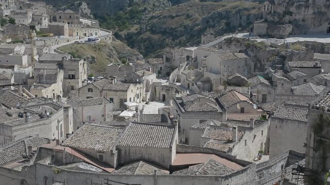 Panoramic view of the city of Matera, Italy