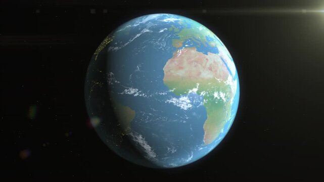 Location and map of Austria on the surface of the earth at day.