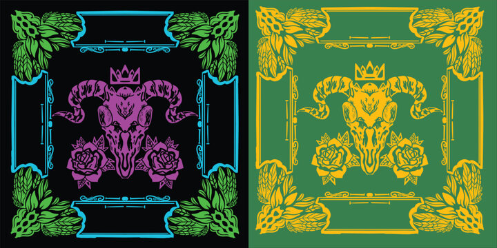 BANDANA NEON 666 VINTAGE BACKGROUND UNIQ