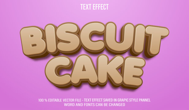 Biscuit Cake 3d editable text effect style
