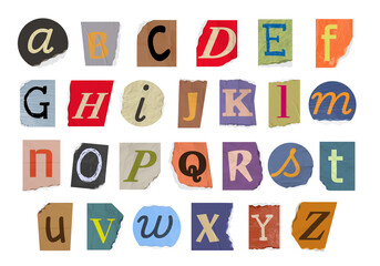 Magazine Cutout Ransom Alphabet Letters Collection