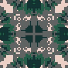 Emerald and Ash Pixel Motif