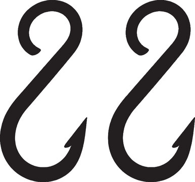 Hunting Meat Hooks Pair Black Silhouette Icon