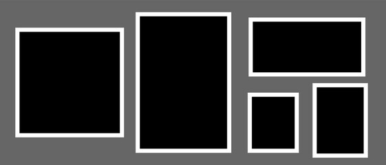 Polaroid photo frame collection illustration. 