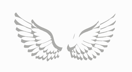 Obraz premium Abstract illustration featuring stylized wings of freedom on a clean white background creating a