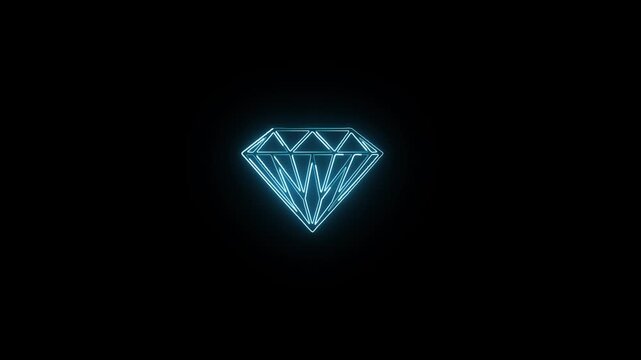 Blue Neon Diamond Animation Loop