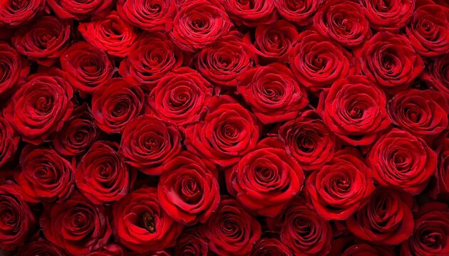 natural fresh red roses flowers pattern wallpaper top view red rose flower wall background