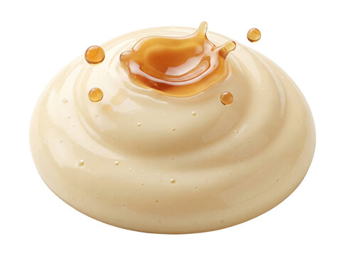 Cream mound trembles subtly as glaze lands, creating a soft wobble moment