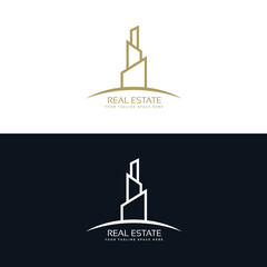 Black Gold Real Estate Logo. Construction Architecture Building Logo Design Template Element