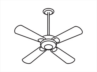 Obraz premium Ceiling Fan Collection Illustration vector. Ceiling fan icon concept outline symbol design. 