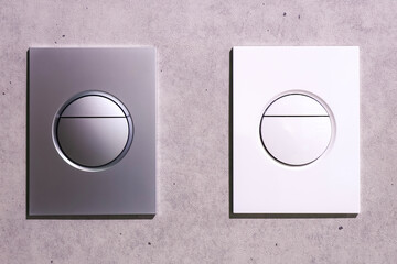 The flush button on a smart toilet