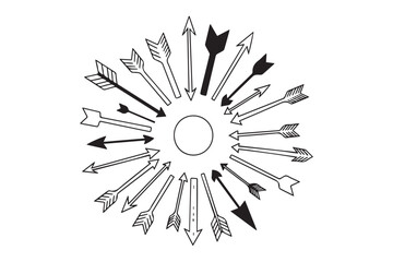 Obraz premium arrow pointed center circle