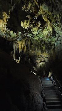 Exploring Prometheus Cave near Kutaisi Georgia with stunning rock formations