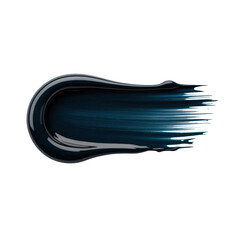 Fototapeta premium Navy blue paint smear in abstract dynamic motion with glossy finish on white background for artistic design