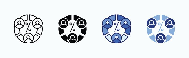 Obraz premium Segmentation Icon Sheet Multiple Style Collection Isolated Vector