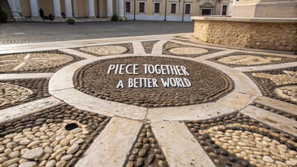 Fototapeta premium Inspirational Message Embedded in Artistic Stone Pathway Design
