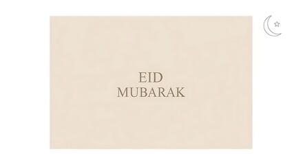 Minimal Eid Mubarak Card on Soft Beige Background &ndash; Modern Elegant Islamic Greeting